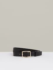 Reiss Black Mateo Leather Angled-Buckle Belt - Image 1 of 4
