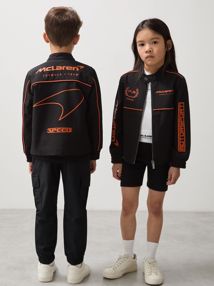 Reiss Black Wanden 3-9 yrs Unisex Fit McLaren F1 Team Technical Logo Jacket - Image 1 of 8