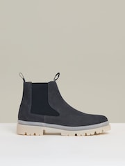 Reiss Dark Navy Garry Suede Contrast Sole Chelsea Boots - Image 1 of 6