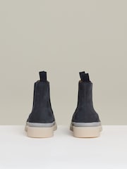 Reiss Dark Navy Garry Suede Contrast Sole Chelsea Boots - Image 4 of 6