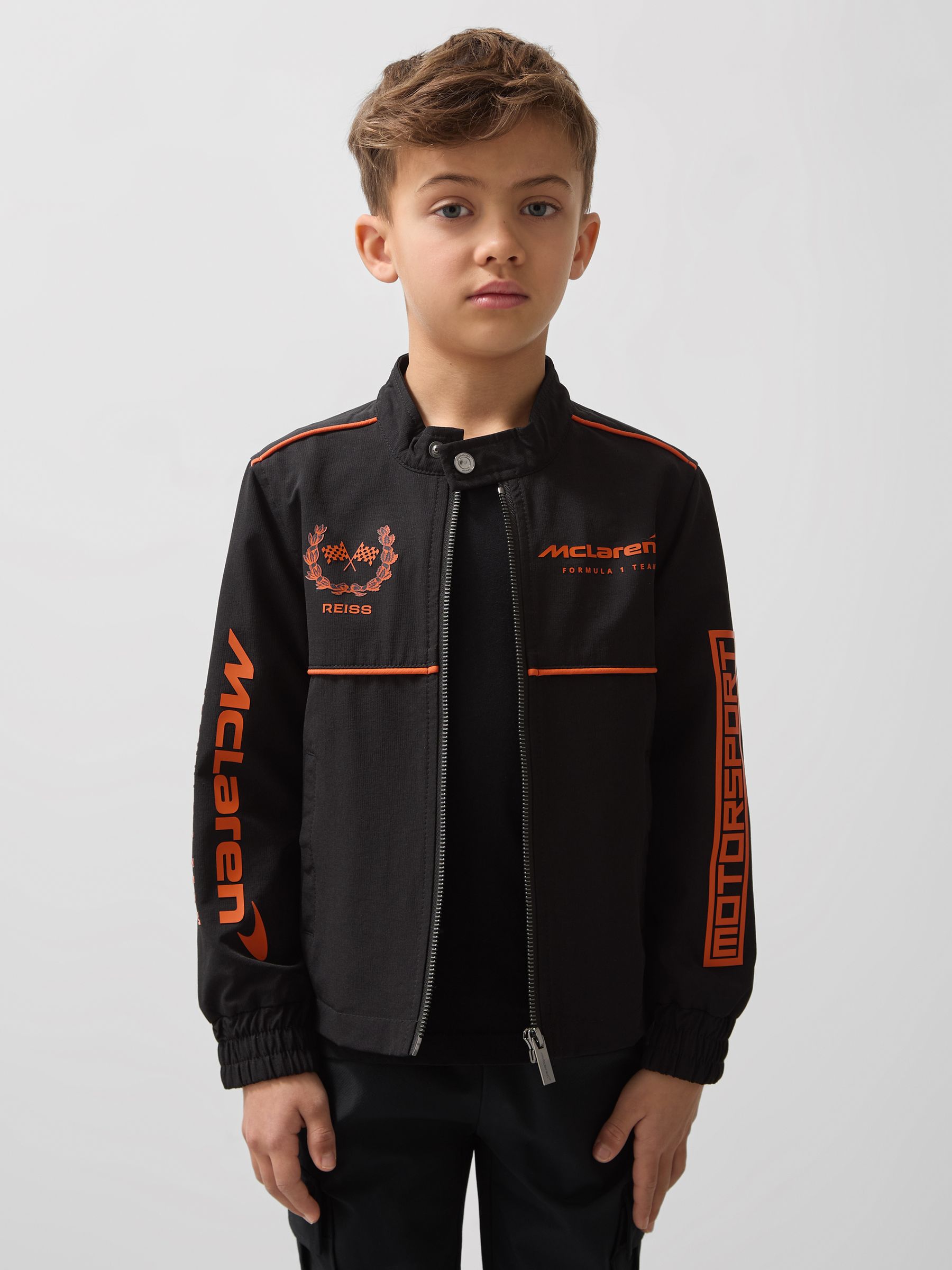 Reiss Mclaren Black Wanden 9-13 Yrs Unisex Fit Mclaren F1 Team Technical Logo Jacket