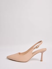 Nude - Lipsy Bajo Heel Slingback Faux Leather Courts - Imagen 5 de 5