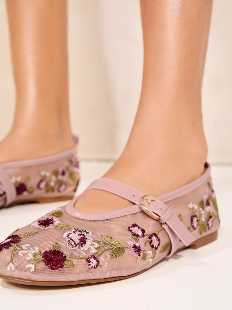 Rosa - Lipsy Flat Mesh Ballerina Scarpins - Imagem 2 de 5
