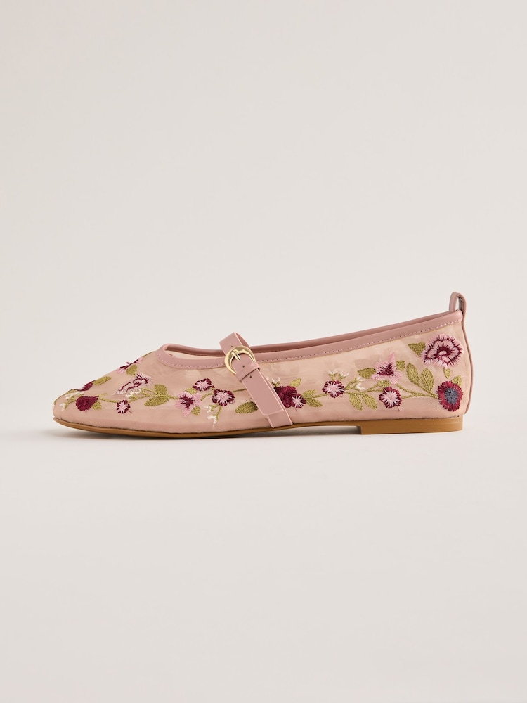 Rosa - Lipsy Flat Mesh Ballerina Scarpins - Imagem 5 de 5