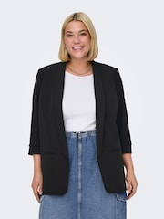 ONLY Curve Black 3/4 Sleeve Blazer - Image 1 of 7