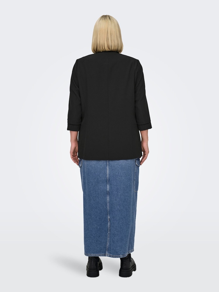 ONLY Curve Black 3/4 Sleeve Blazer - Image 2 of 7