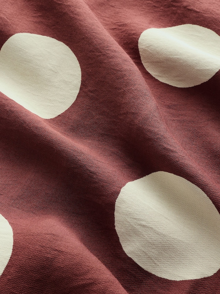 Chocolate Brown Polkadot Tie Waist V-Neck Jumpsuit - Image 6 of 6