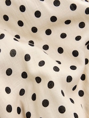 Écru/Cream à pois - Robe mi-longue à col bouffant Dos nu - Image 8 of 9
