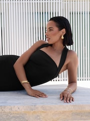 Black Halter Neck Column Maxi Dress - Image 3 of 6