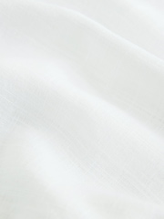 White Short Sleeve Tie Waist Midi Dress with Linen - Image 6 of 7