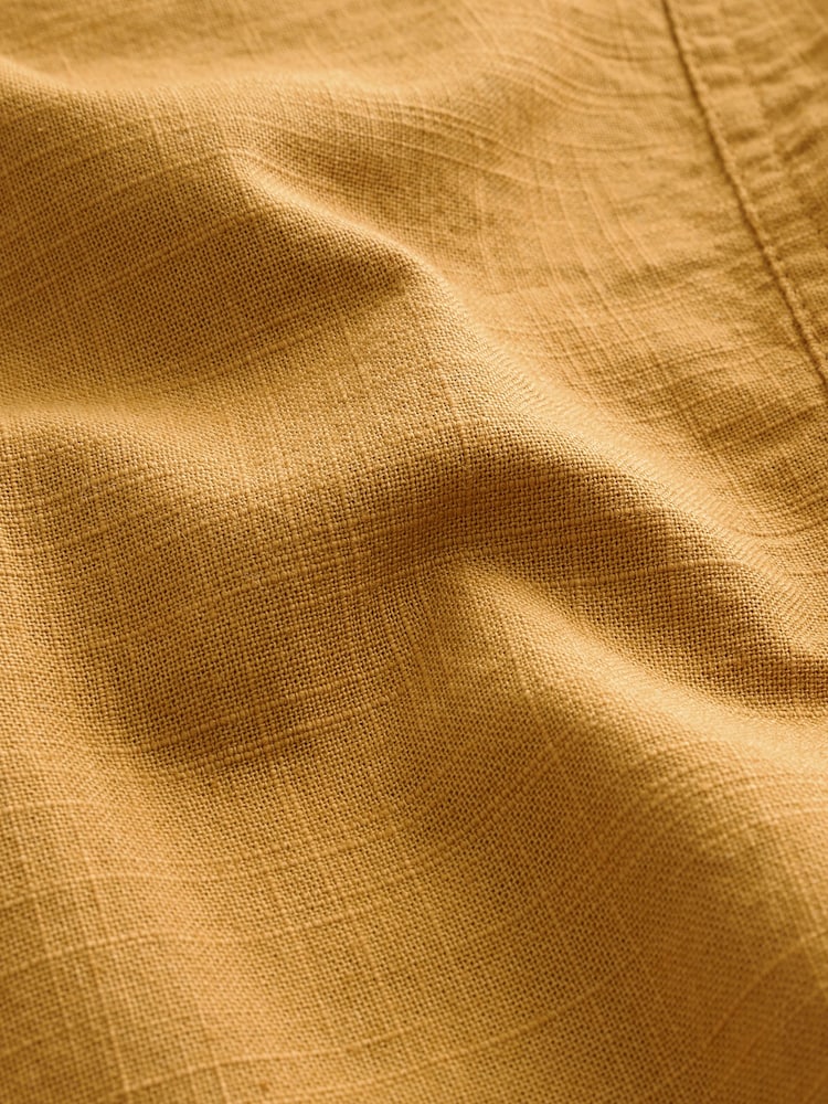 Ochre Yellow 100% Cotton V-Neck Button Down Playsuit - Image 7 of 8