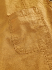 Ochre Yellow 100% Cotton V-Neck Button Down Playsuit - Image 8 of 8