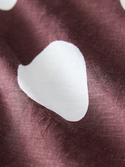Burgundy/White Spot Halterneck Collar Midi Shirt Linen Blend Dress - Image 7 of 7