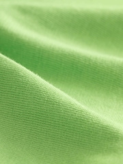 Lime Green 100% Cotton V-Neck Jersey Mini Summer Dress - Image 9 of 9