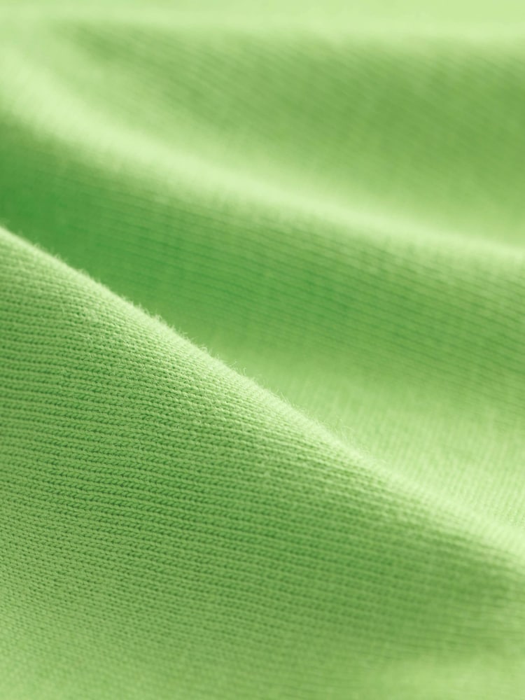 Lime Green 100% Cotton V-Neck Jersey Mini Summer Dress - Image 9 of 9