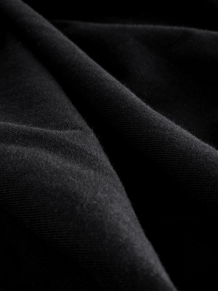 Black 100% Cotton V-Neck Jersey Mini Summer Dress - Image 6 of 6