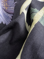 Kew Collection Navy Floral Button Down Puff Sleeve Midi Dress with Linen - Image 7 of 8