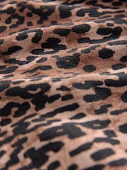 Animal Leopard Print V-Neck Ruffle Sleeve Mini Dress with Linen - Image 7 of 7