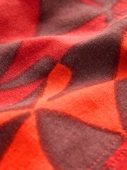 Red and Black Geo Print Mini Sleeveless Racer Stretch Linen Blend Dress - Image 7 of 7