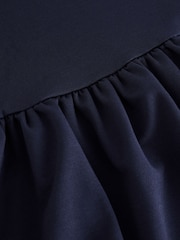 Navy Blue Sleeveless Jersey Drop Waist Mini Dress - Image 8 of 8