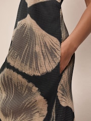 Black Shell Print Textured Cami Column Dress - Image 5 of 5