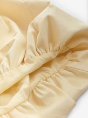 Lemon Yellow Square Neck Puff Hem Midi Dress - Image 9 of 9