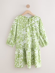 Green & White Spot - Tie Front Tiered Mini Dress - Imagen 6 de 8