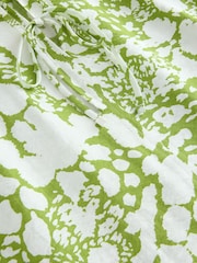 Green & White Spot - Tie Front Tiered Mini Dress - Imagen 7 de 8