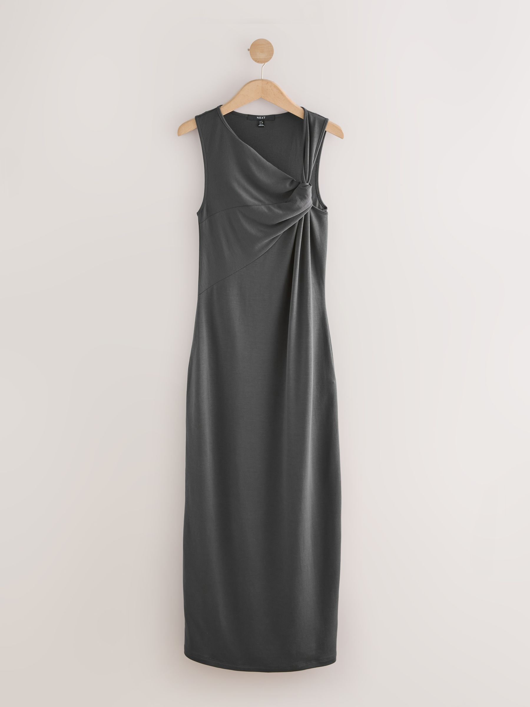 Buy Charcoal Grey Twist Detailed Slinky Maxi Dress from Next Saudi