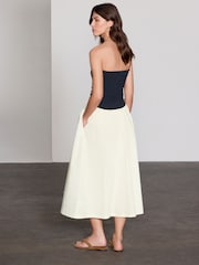 Marine/Blanc - Peignoir mi-long Bandeau en jersey tissé - Image 2 of 7
