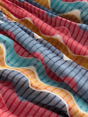 Multicoloured Stripe Bandeau Crinkle Textured Mini Dress - Image 6 of 7