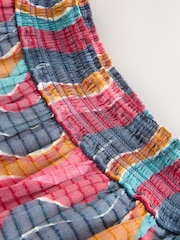 Multicoloured Stripe Bandeau Crinkle Textured Mini Dress - Image 7 of 7