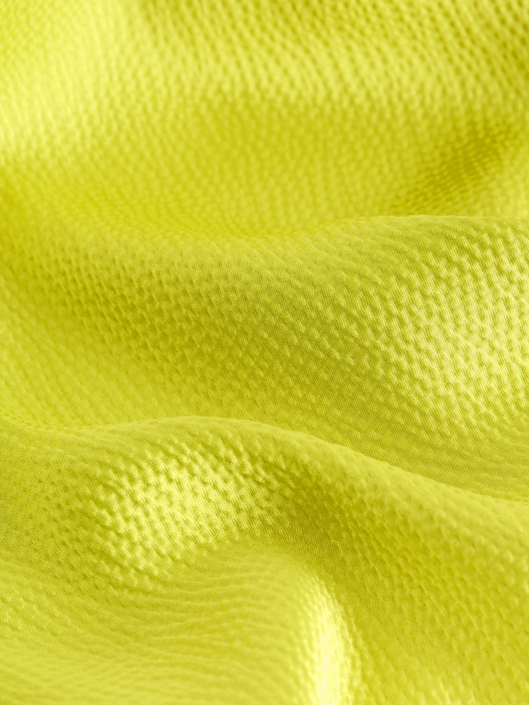Lime Green Textured Satin Halter Sleeveless Midi Dress - Image 8 of 8