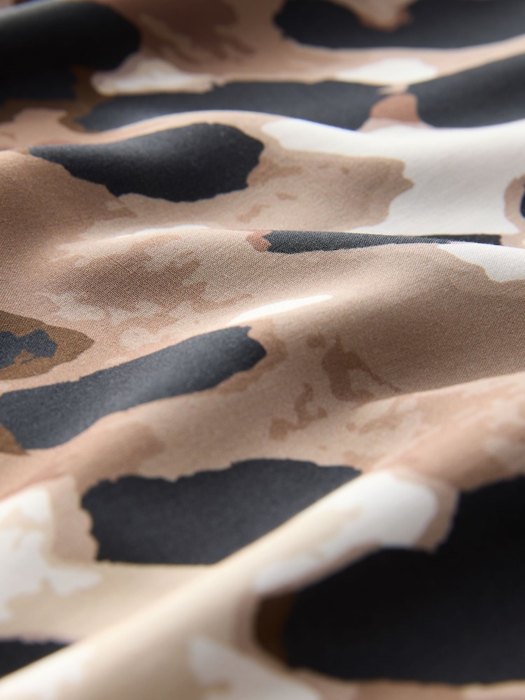 Brown Cow Animal Print Flutter Sleeve V-Neck Tie Waist Maxi Dress - Image 7 of 7