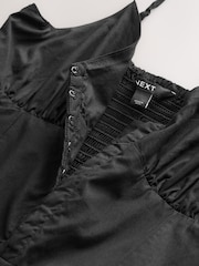 Black Corset Detail Wide Leg 100% Cotton Jumpsuit - Image 9 of 10