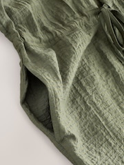 Khaki Green Short Sleeve Textured Utility Playsuit - Image 7 of 7