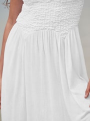 White Strappy Textured Jersey Mini Dress - Image 4 of 7