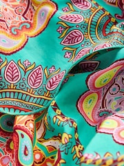 Bright Green Paisley Print N. Premium Long Sleeve Tiered Boho Occasion Maxi Dress - Image 6 of 7