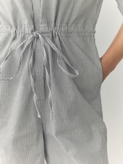 Rayas azul/blanco - Short Sleeve Textured Utility Playsuit - Imagen 6 de 9