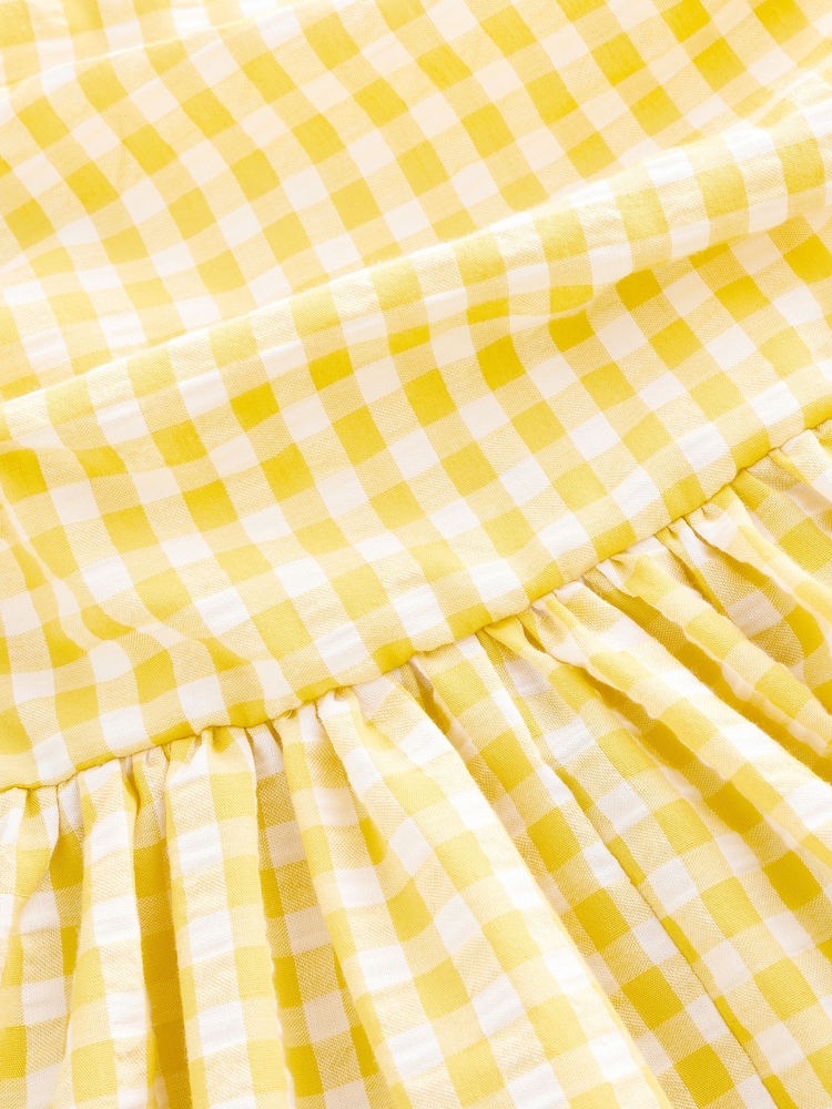 jaune vichy - Robe d'été Mi-long Bandeau Seersucker - Image 7 of 8