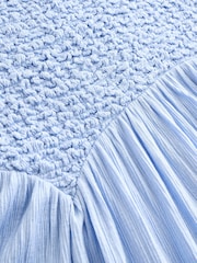 Cornflower Blue Strappy Shirred Jersey Maxi Dress - Image 7 of 8