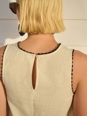 Cream/Ecru & Black Scallop Edge Mini Shift Dress - Image 5 of 8
