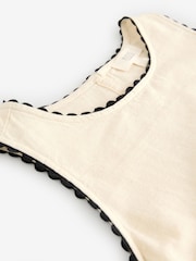 Cream/Ecru & Black Scallop Edge Mini Shift Dress - Image 7 of 8