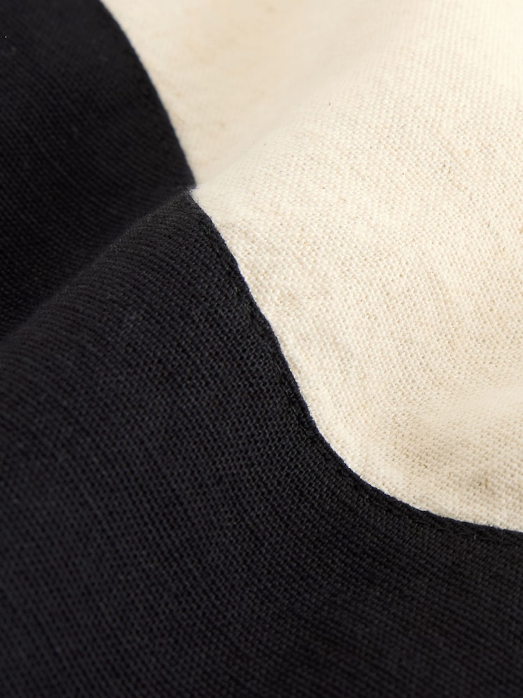 Cream/Ecru & Black Scallop Edge Mini Shift Dress - Image 8 of 8