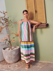 Multicolour Brights Strappy Drop Waist Tiered Maxi Dress - Image 1 of 8