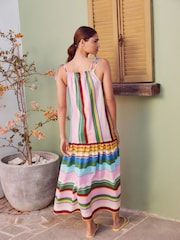 Multicolour Brights Strappy Drop Waist Tiered Maxi Dress - Image 3 of 8