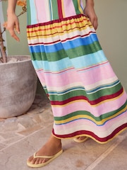 Multicolour Brights Strappy Drop Waist Tiered Maxi Dress - Image 5 of 8
