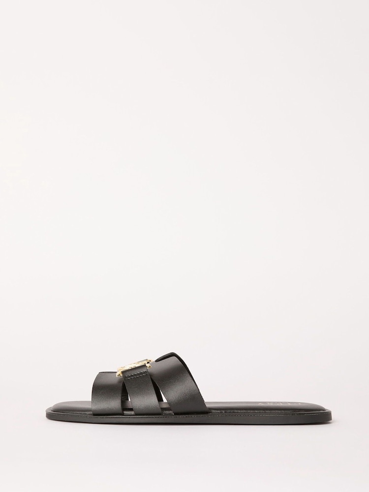 Negro - Lipsy Flat Slip On Mule Faux Leather Sandals - Imagen 5 de 5 Negro - Lipsy Flat Slip On Mule Faux Leather Sandals - Imagen 5 de 5