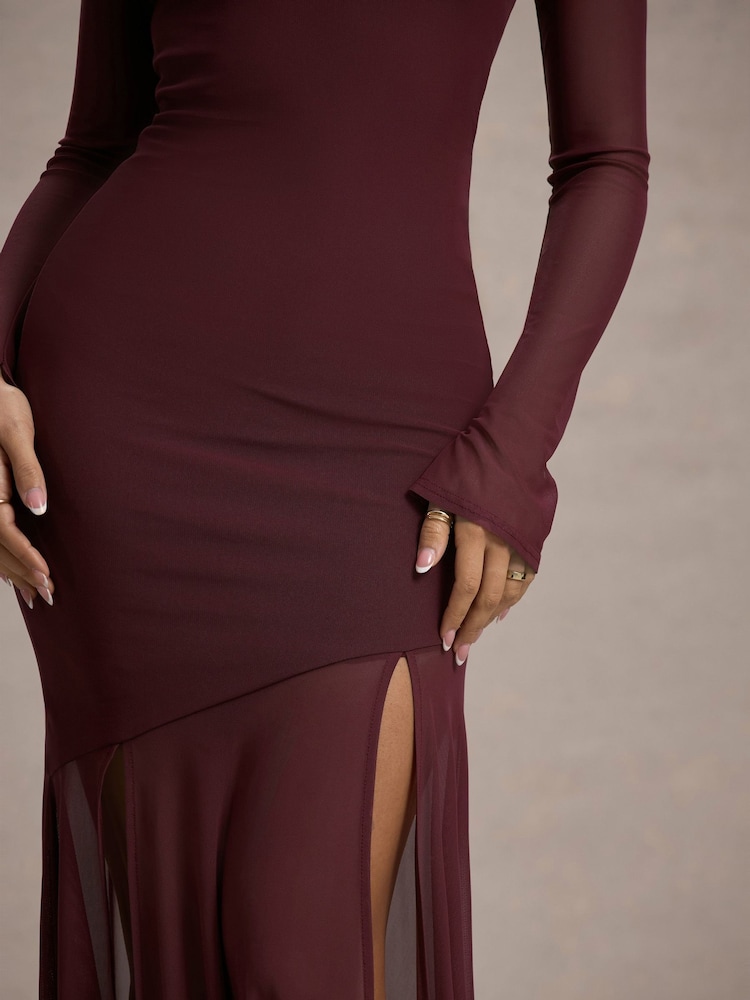 Buy Club L London Red Tigerlily Mesh Long-Sleeve Open Back Maxi Dress from  the Next UK online shop