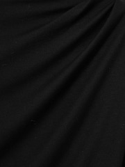Reiss Black Daisy Draped Jersey Long-Sleeve Top - Image 6 of 6